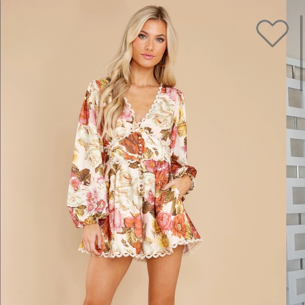 Count the way ivory floral romper